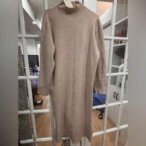 Elegant Beige Sweater Dress